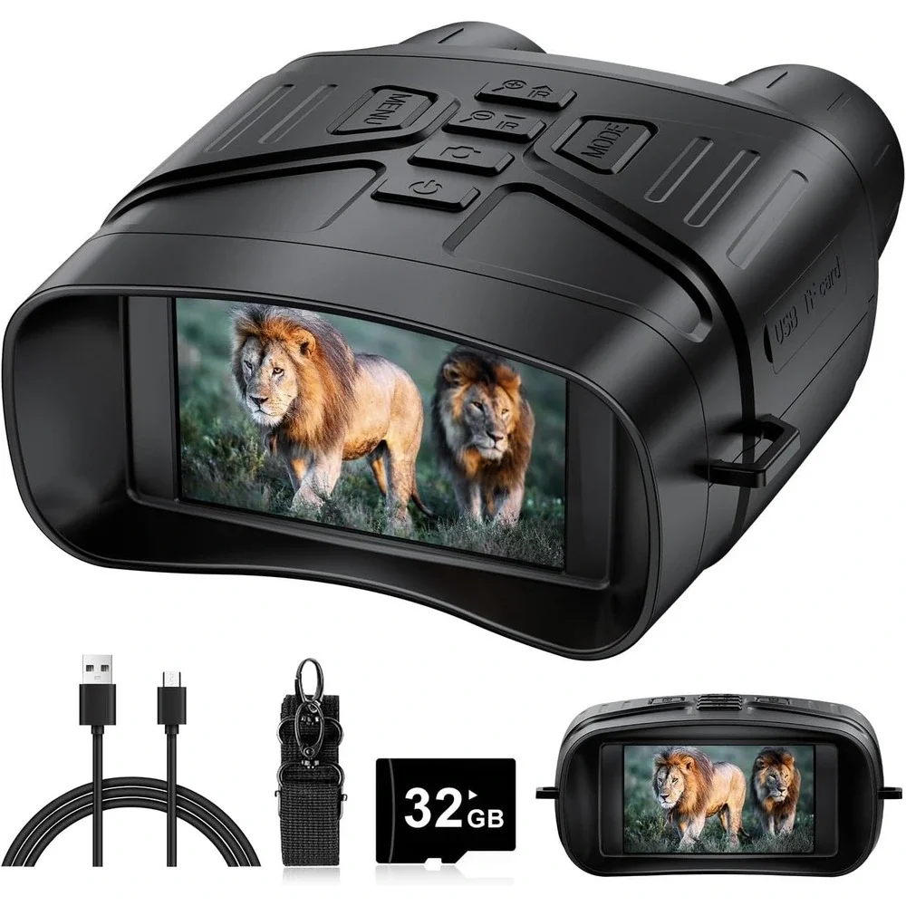 4K Night Vision Goggles Binoculars – 5000mAh Battery, 32GB, HD Photo & Video